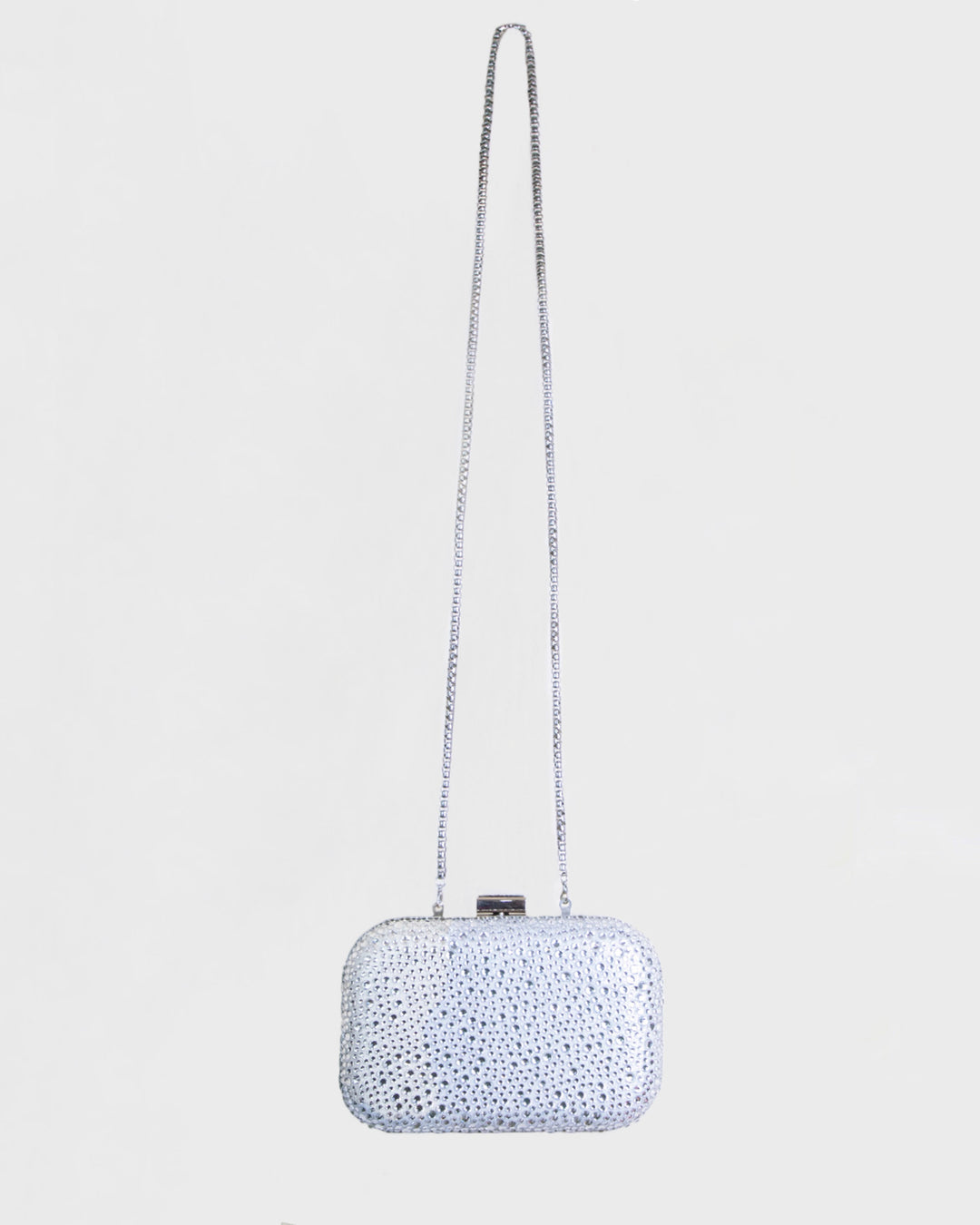 Silver Clutch With Rhinestones