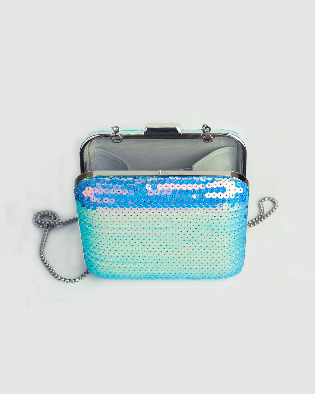 Sequins Aqua Clutch