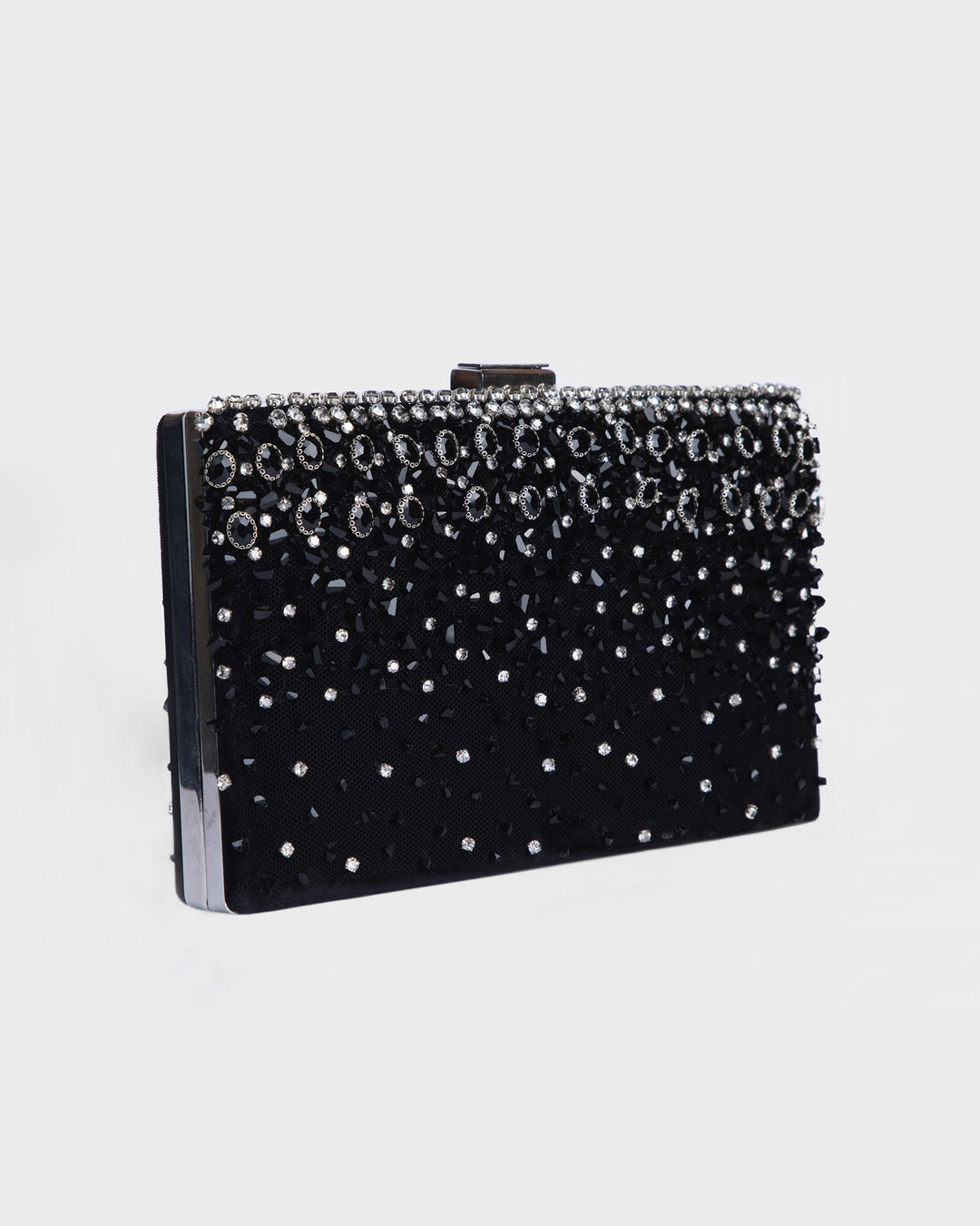 Bejeweled Black Clutch