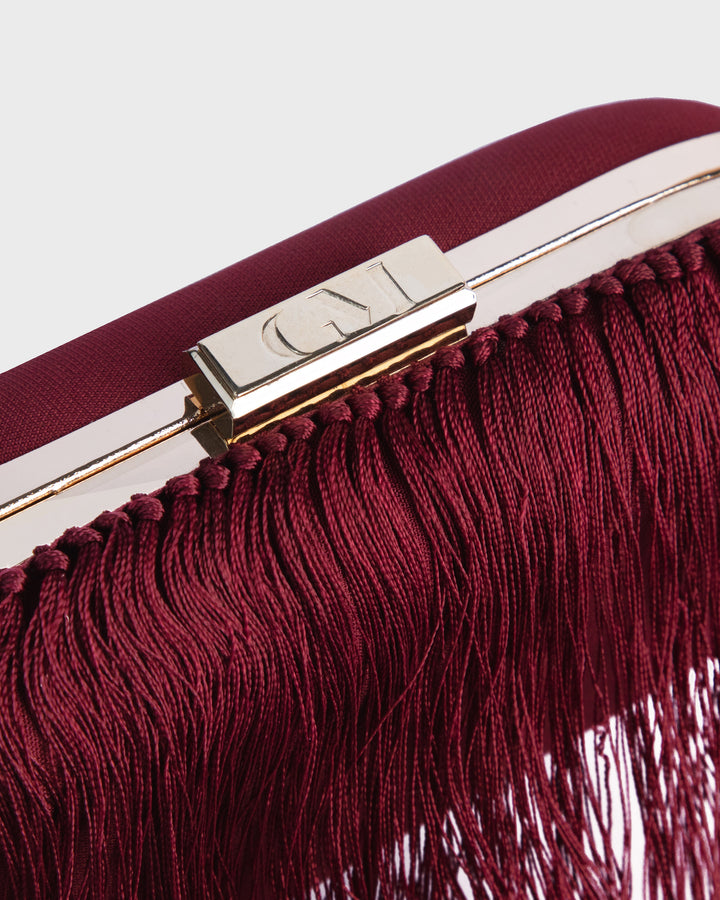 Wine Clutch With Fringes