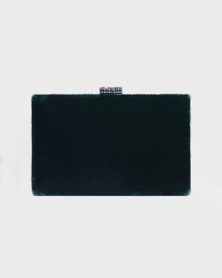 Dark Green Velvet Clutch