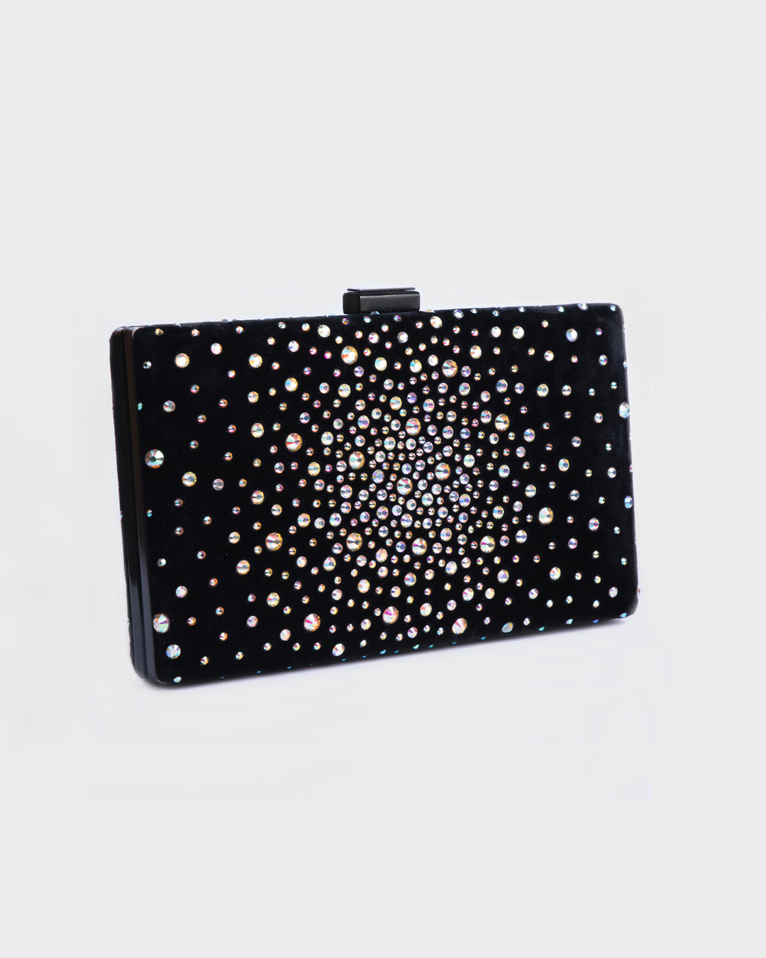 Velvet Clutch With Rhinestones