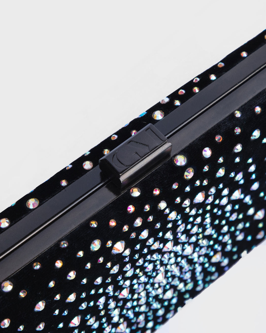 Velvet Clutch With Rhinestones