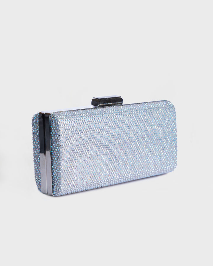 Rhinestones Silver Clutch