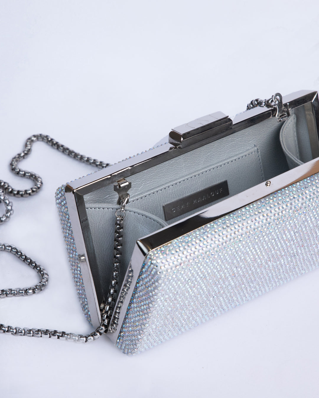 Rhinestones Silver Clutch