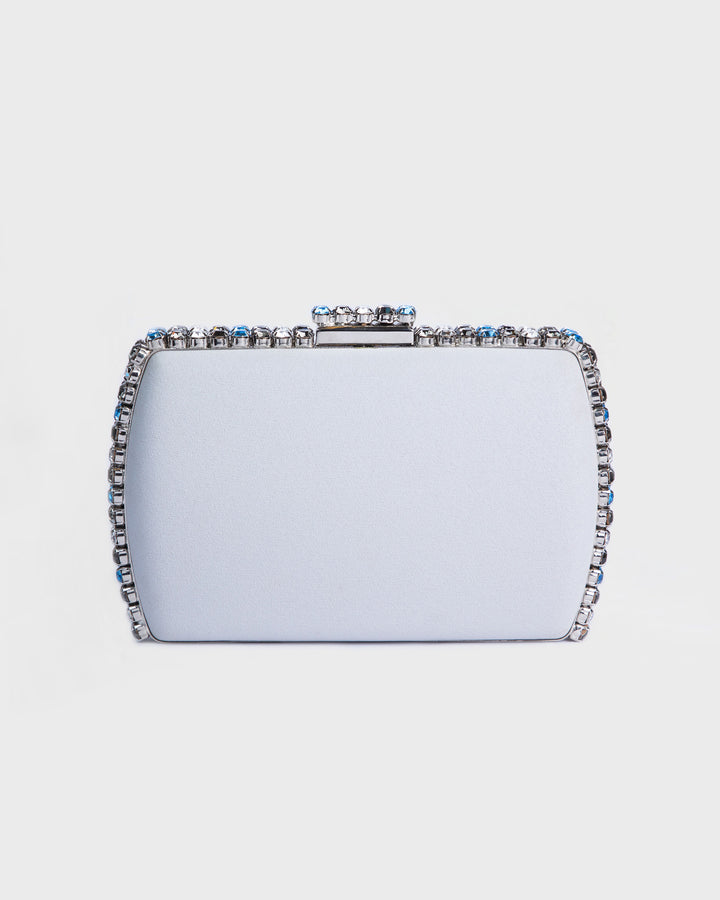 Grey Clutch With Multicolor Studs