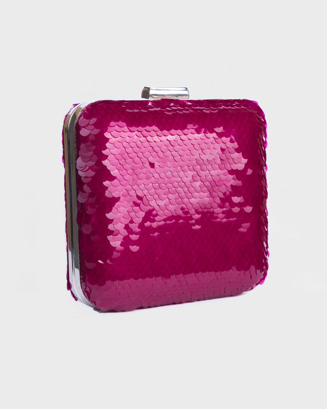 Sequins Fuchsia Clutch