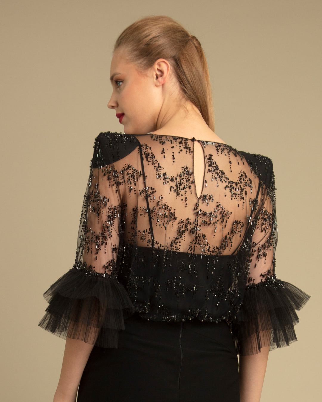 Fully Beaded Ruffled Top