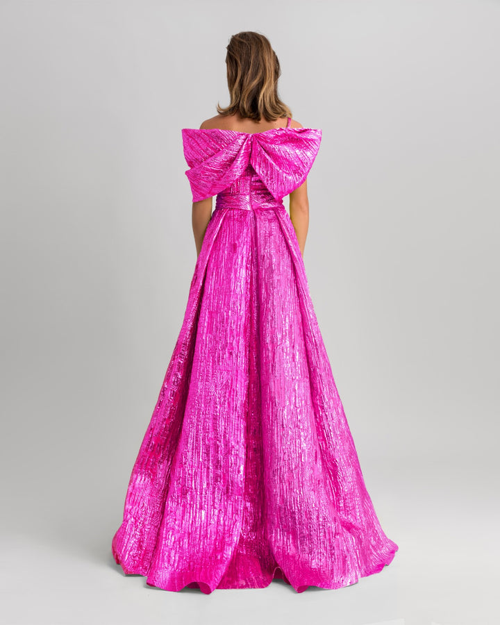 Fuchsia Dress With A Back Bow Design