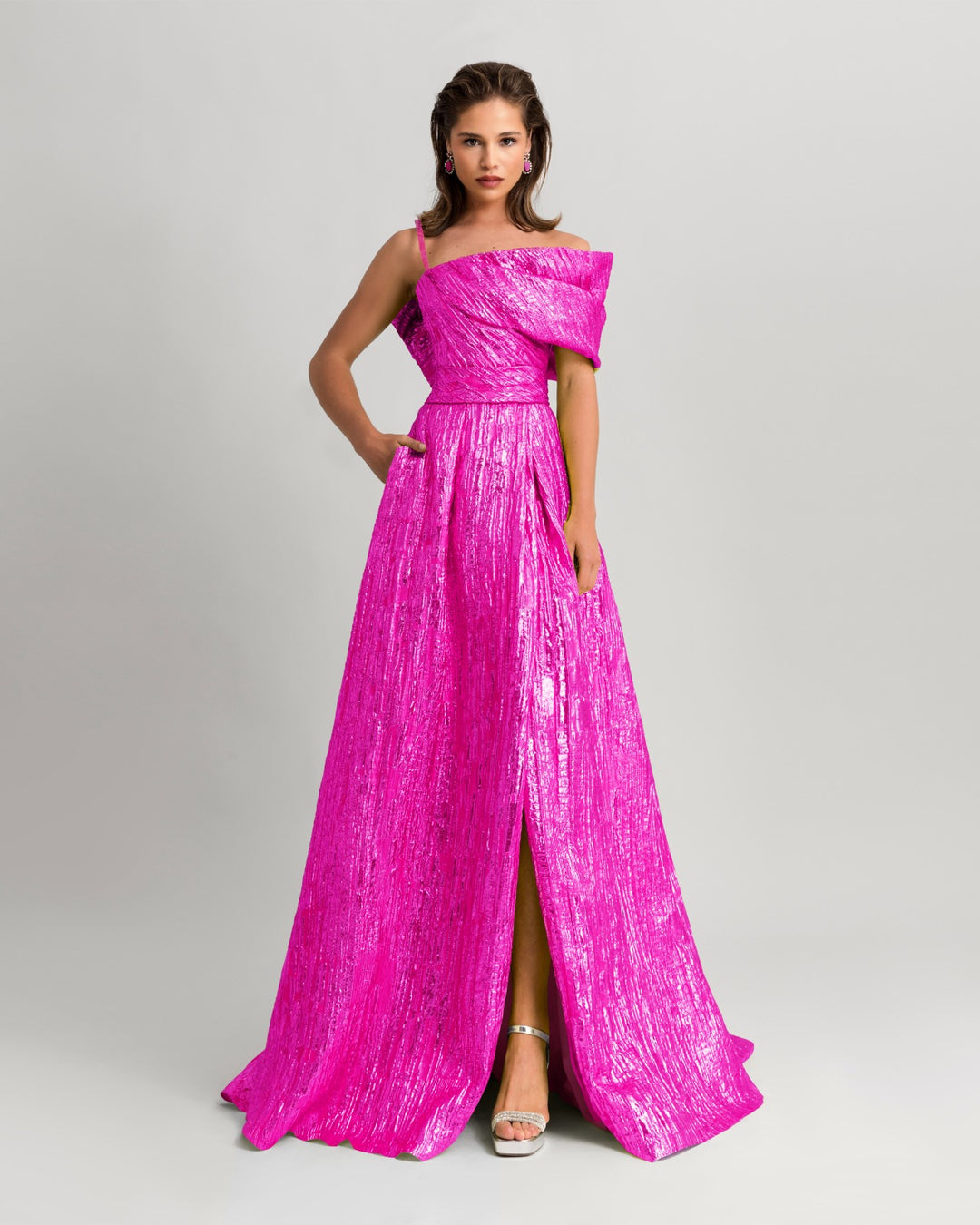 Fuchsia Dress With A Back Bow Design