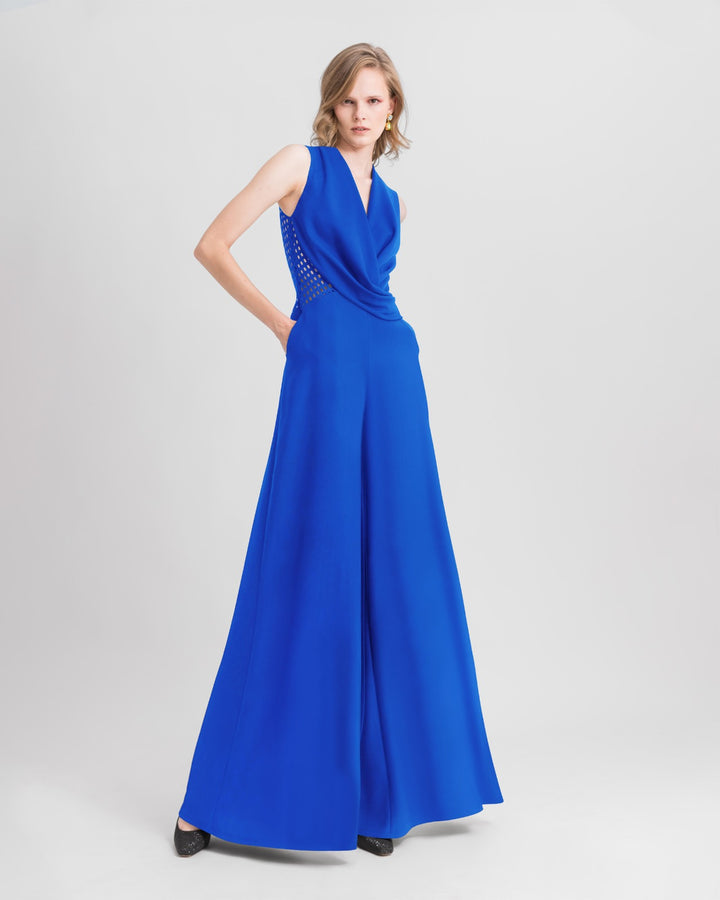 Flared Cut Royal Blue Jumpsuit