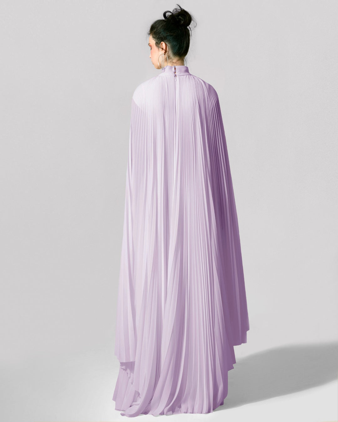 Cape-Like Asymmetrical Lilac Dress