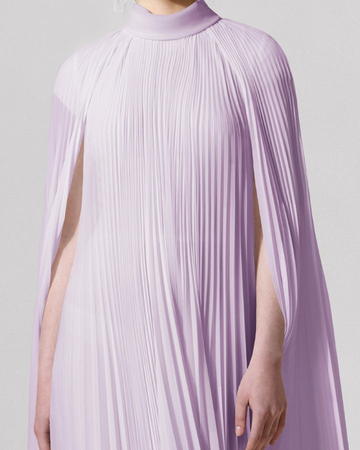 Cape-Like Asymmetrical Lilac Dress