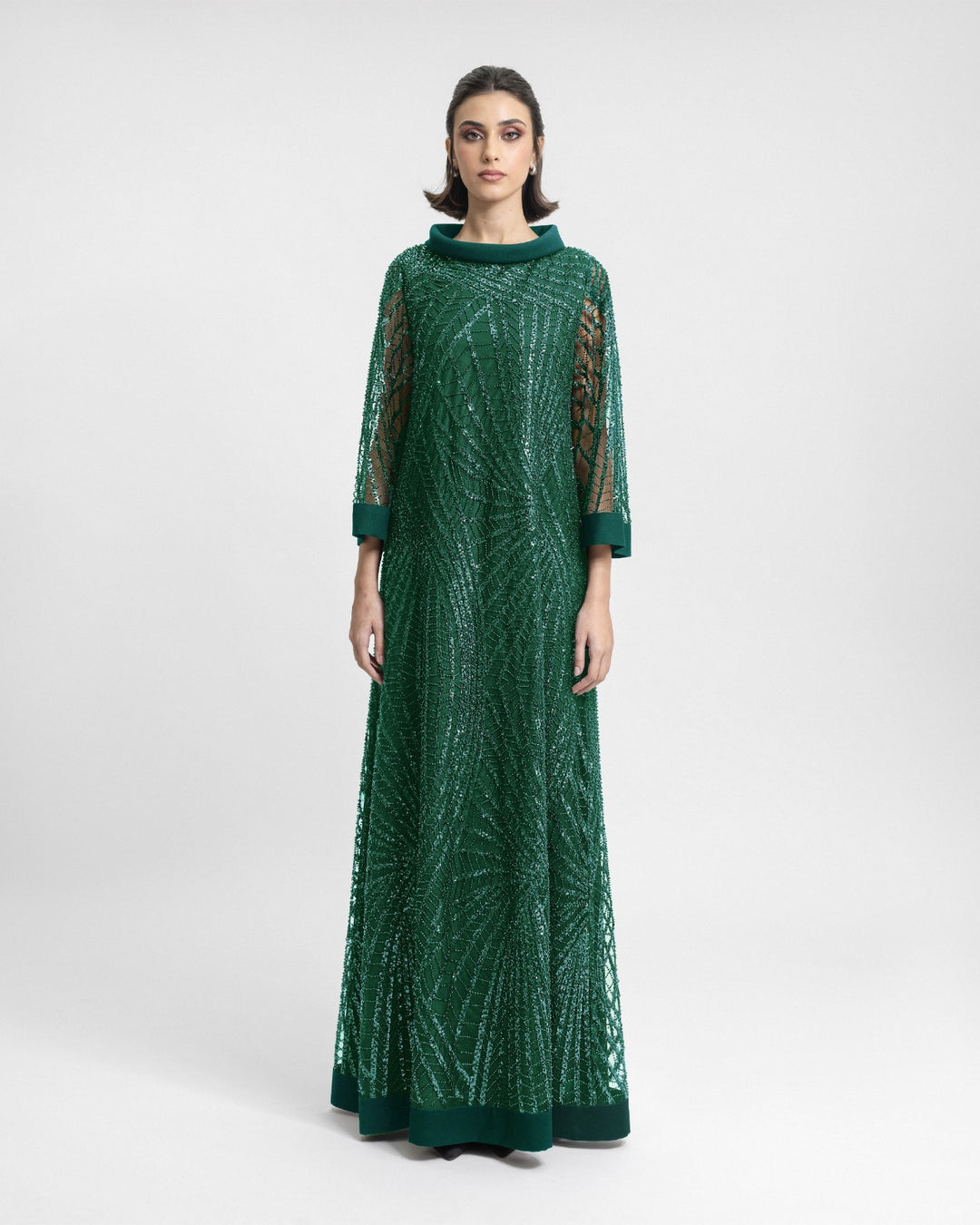 Long Beaded Green kaftan