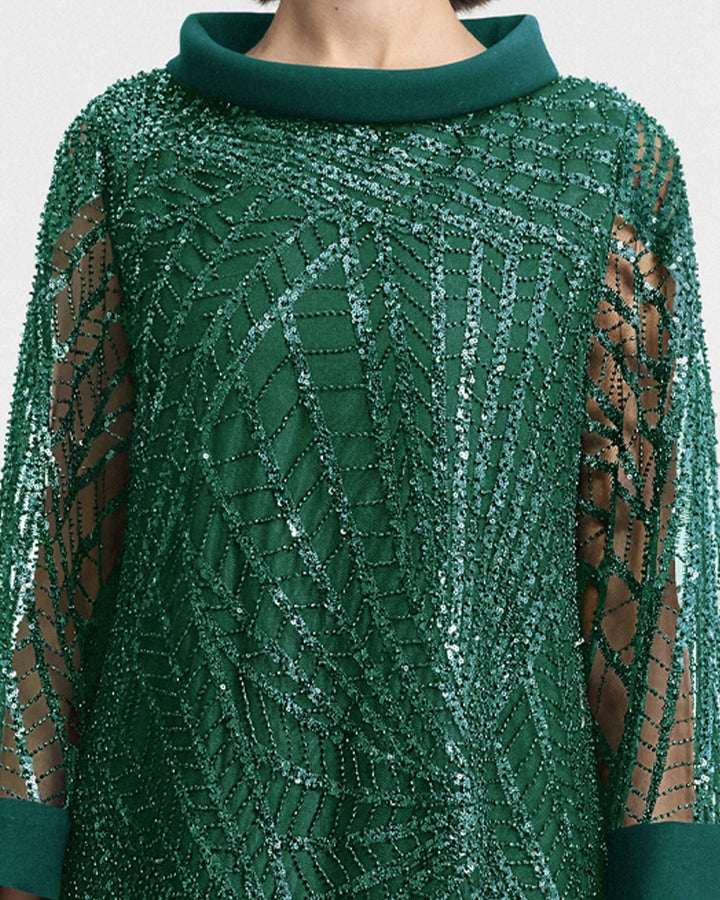 Long Beaded Green kaftan