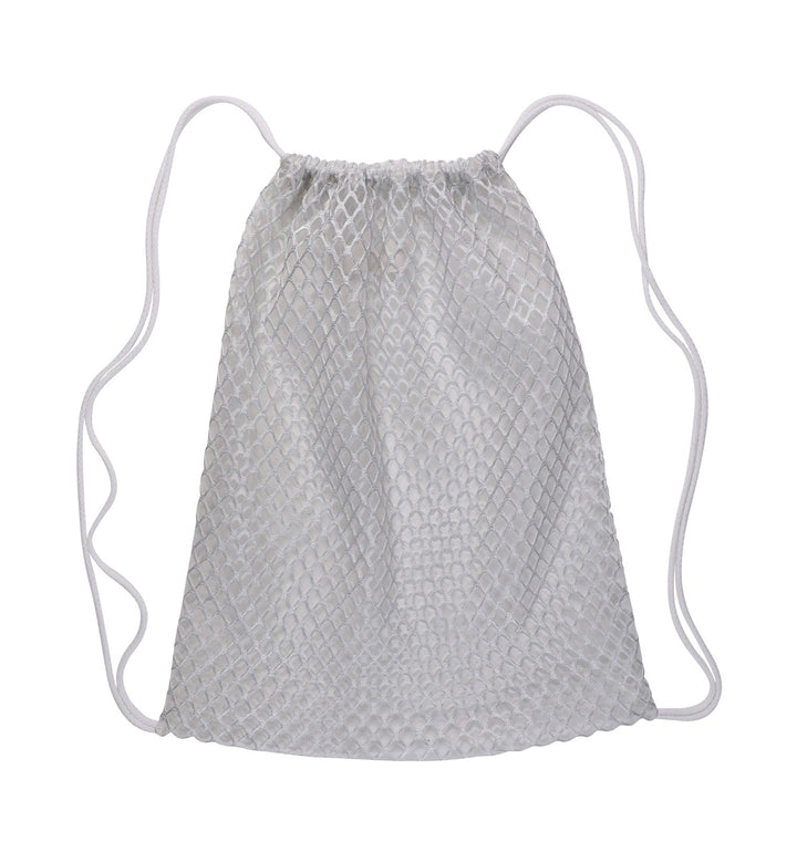 Drawstring Silver Backpack