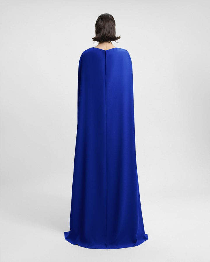 Draped Long Royal Blue Kaftan