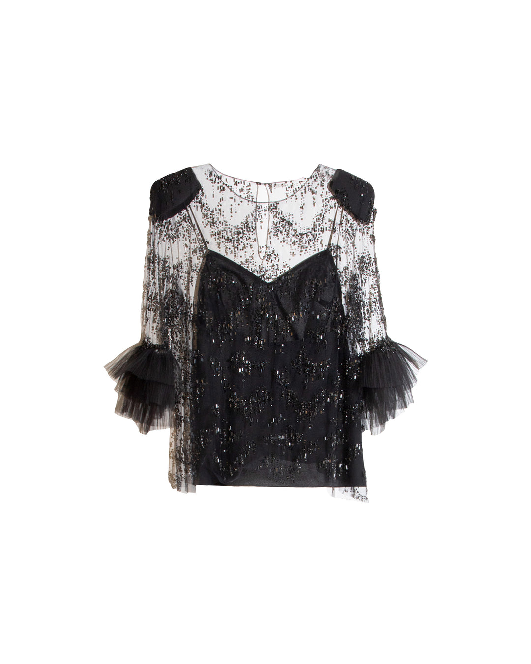 Fully Beaded Ruffled Top