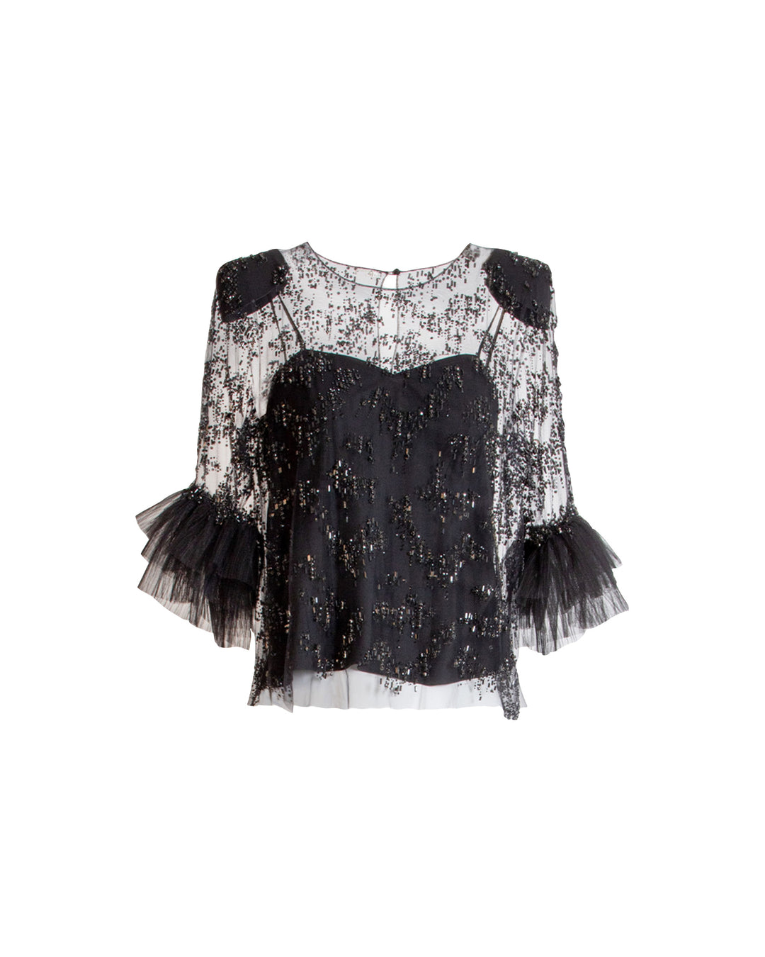 Fully Beaded Ruffled Top