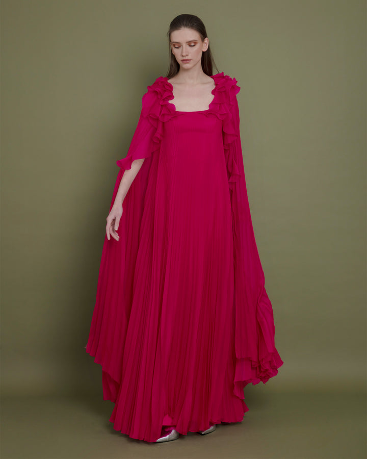 Fully Pleated Fuchsia Kaftan