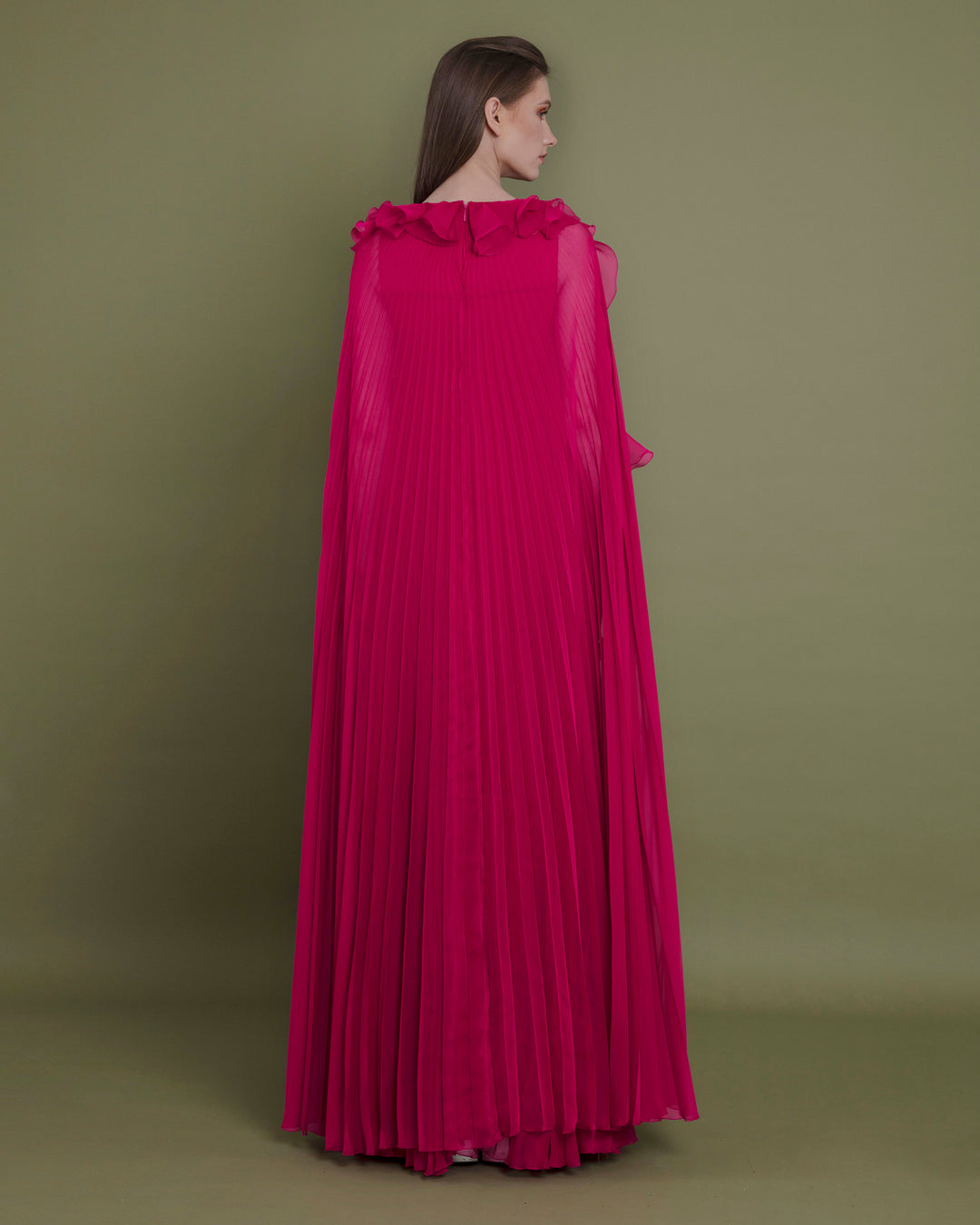 Fully Pleated Fuchsia Kaftan