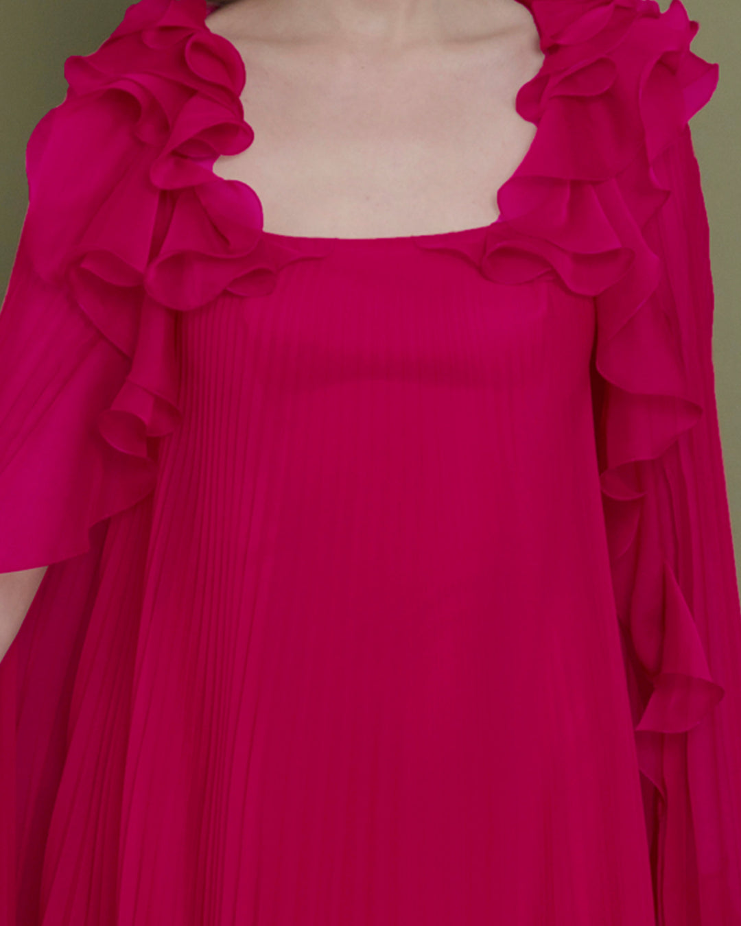 Fully Pleated Fuchsia Kaftan