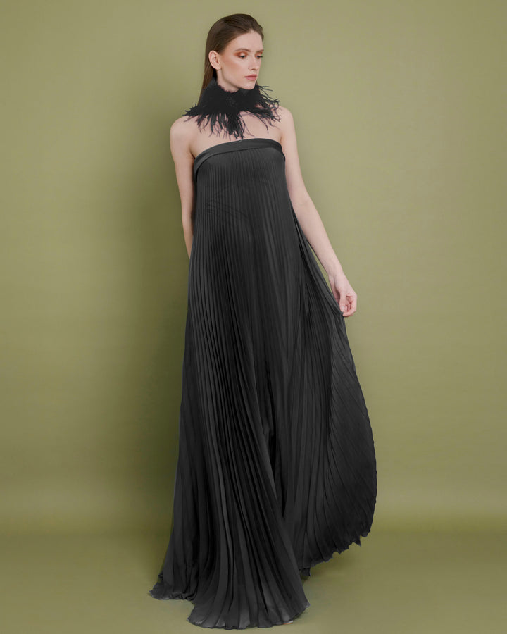 Pleated Strapless Dress