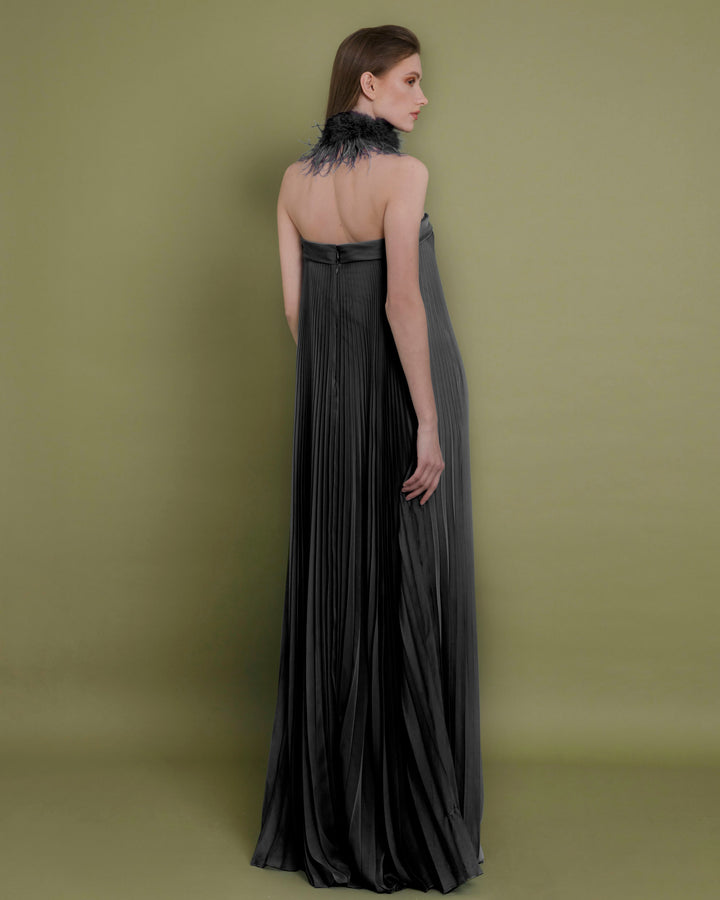 Pleated Strapless Dress