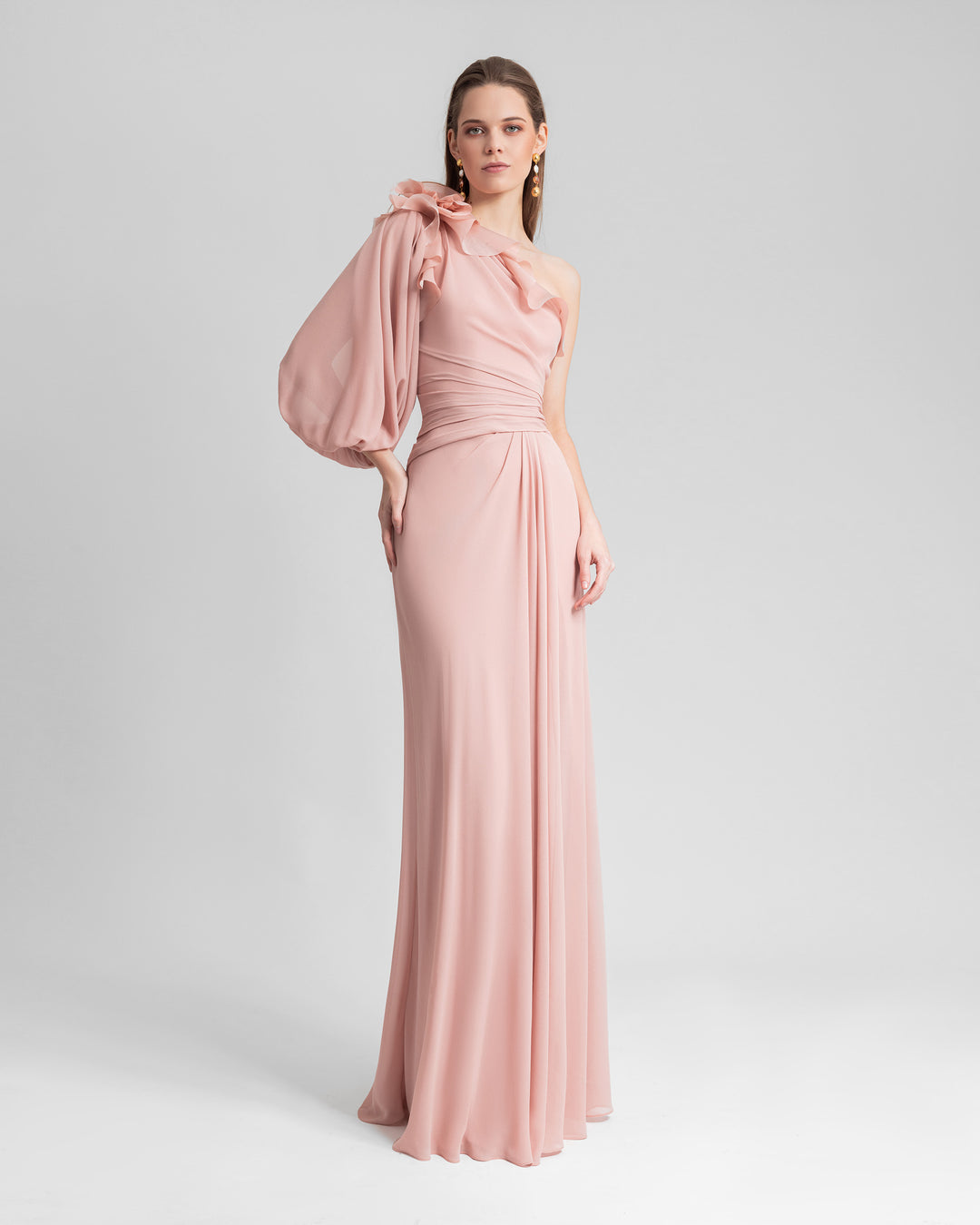 One-Shoulder with Draping Dress