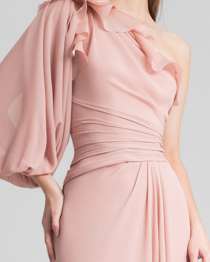 One-Shoulder with Draping Dress