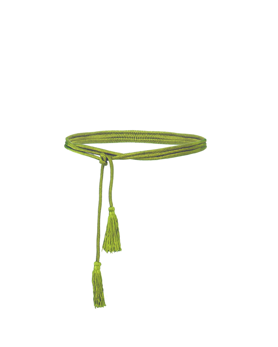 Wraparound Lime Belt With Tassels