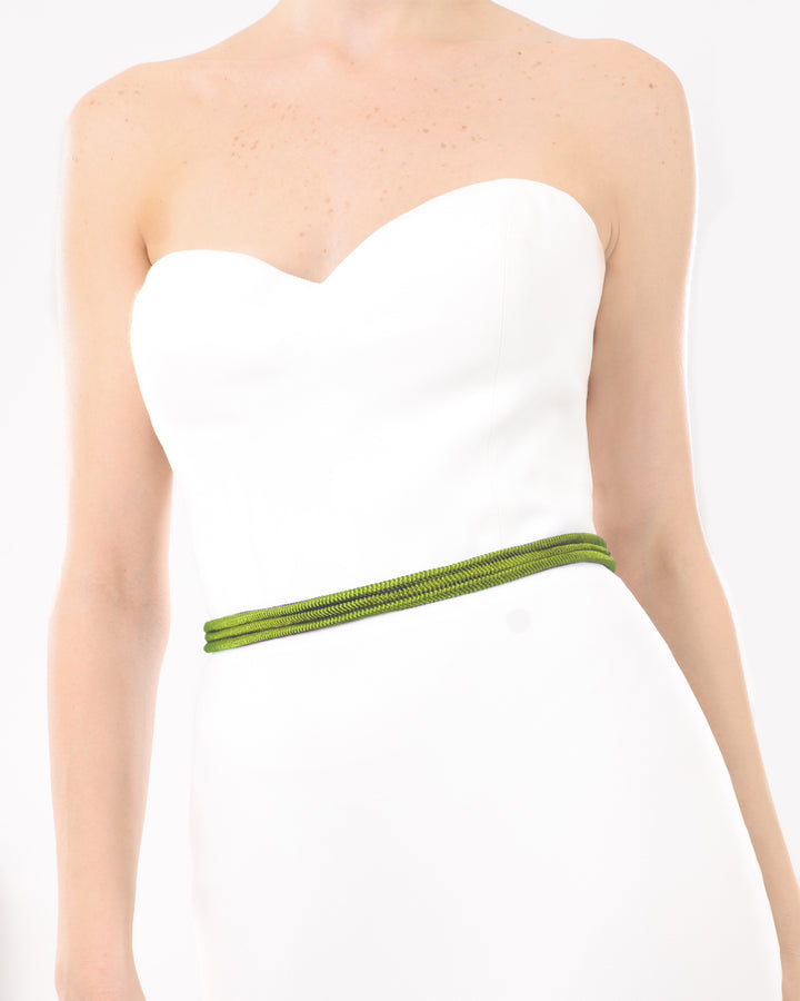 Wraparound Lime Belt With Tassels