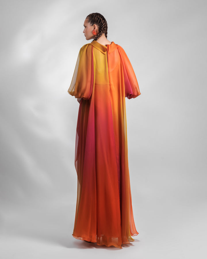 Loose Cut Orange Fuchsia Kaftan