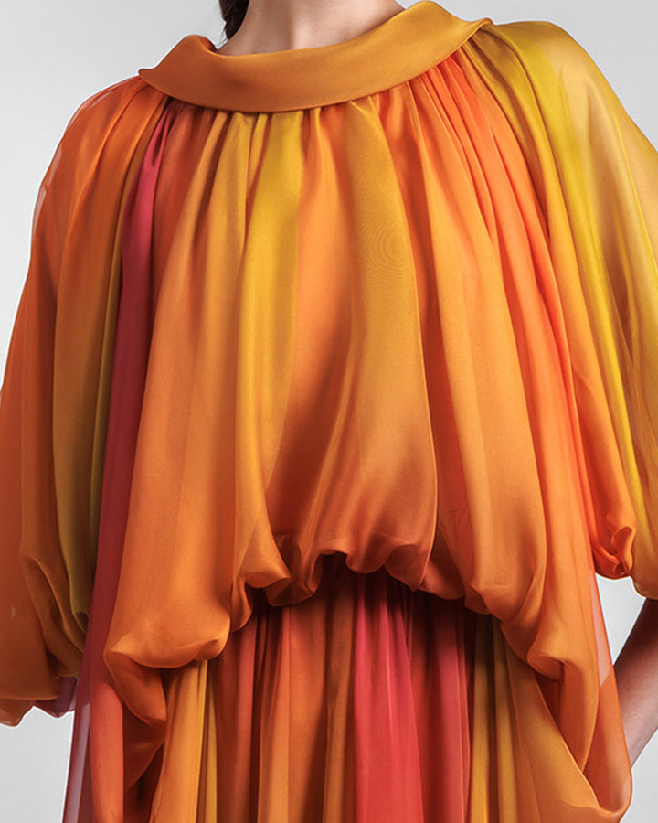 Loose Cut Orange Fuchsia Kaftan