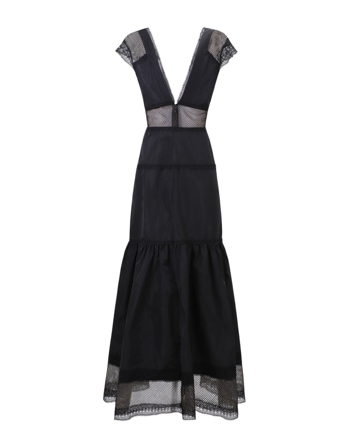 V-Neckline Flared Dress