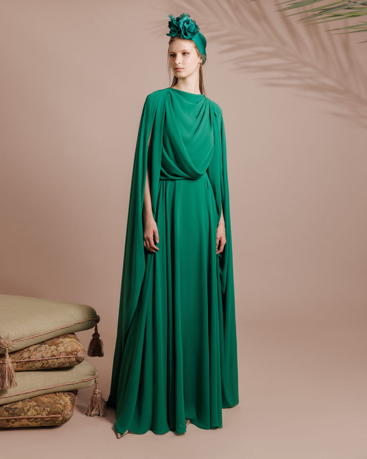 Draped Chiffon Kaftan