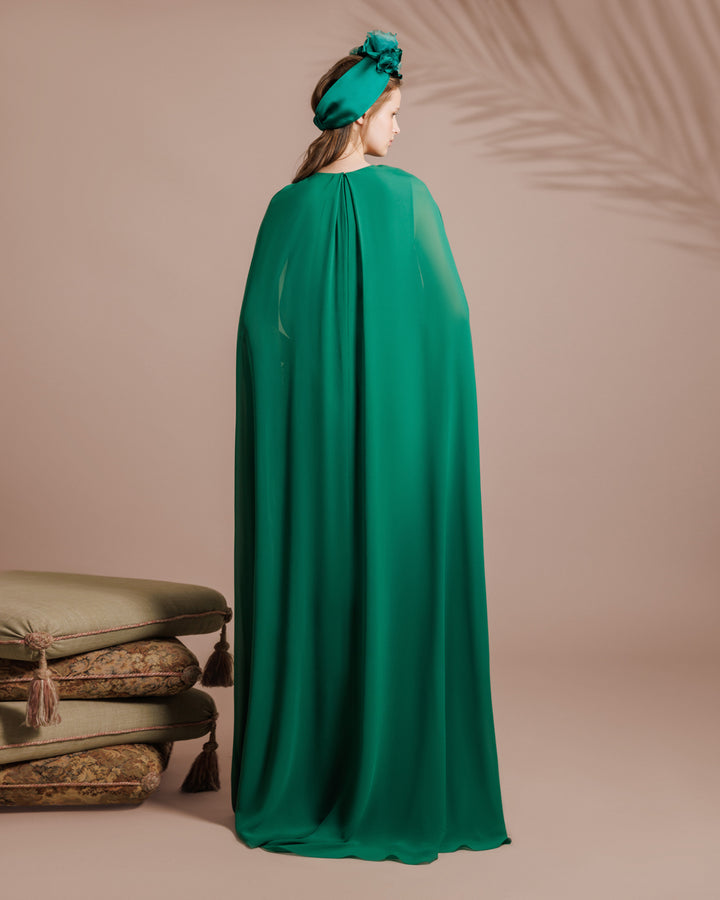 Draped Chiffon Kaftan