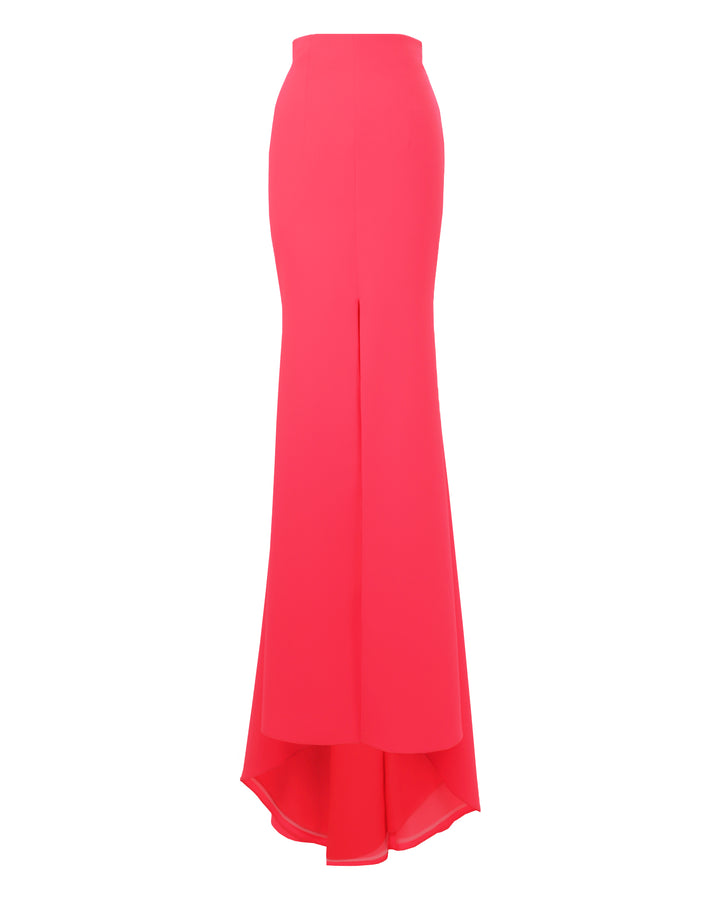 A neon pink mermaid cut skirt.