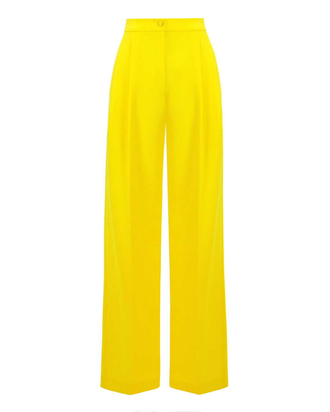 A straight cut yellow crepe pants.