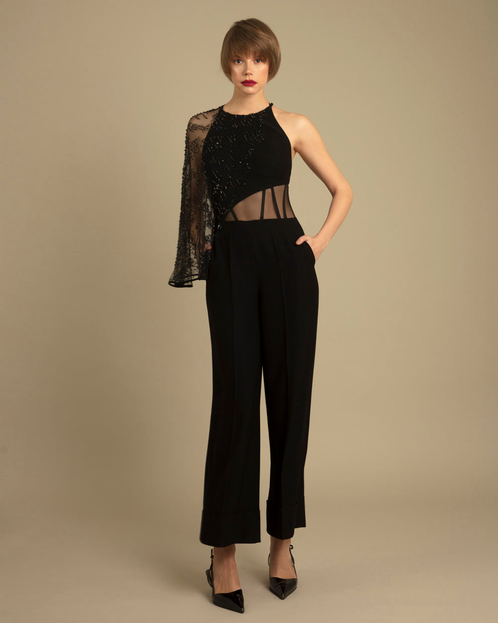 Beaded Details Jumpsuit