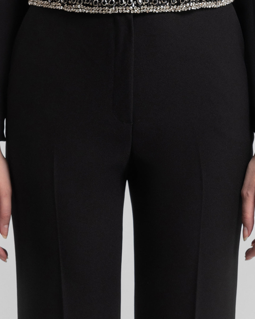 Straight-Cut Crepe Pants