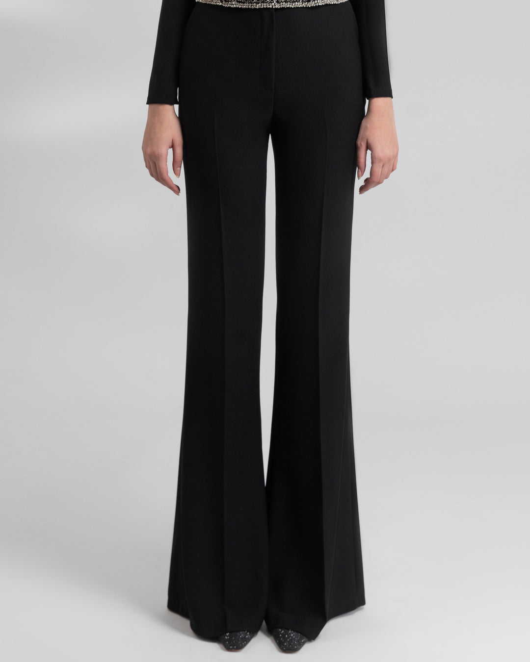 Straight-Cut Crepe Pants