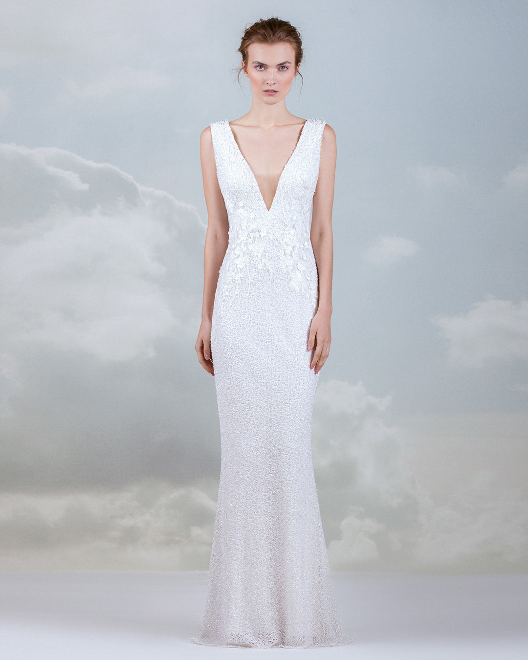 Plunging V-Neckline Gown