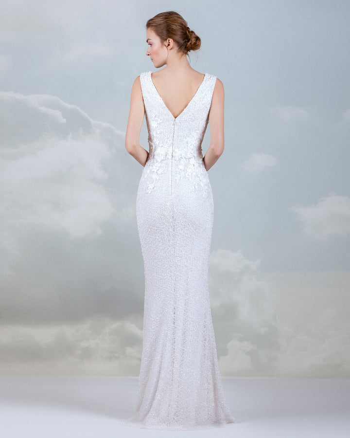 Plunging V-Neckline Gown